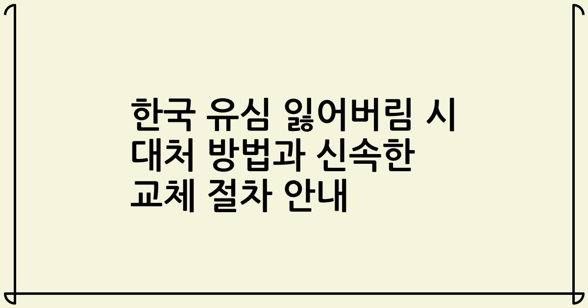 한국 유심 잃어버림 시 대처 방법과 신속한 교체 절차 안내